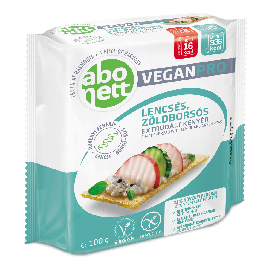 VEGANPRO Lencsés, Zöldborsós Extrudált Kenyér